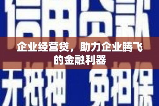 三角企业经营贷，助力企业腾飞的金融利器