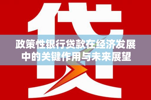 三角政策性银行贷款在经济发展中的关键作用与未来展望
