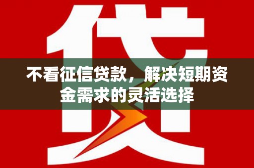 三角不看征信贷款，解决短期资金需求的灵活选择