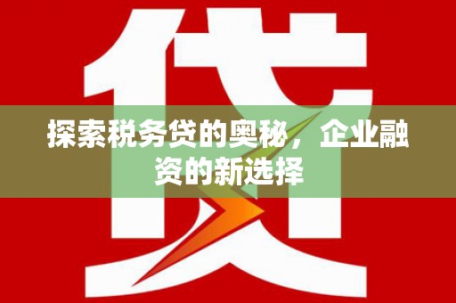 三角探索税务贷的奥秘，企业融资的新选择