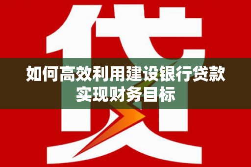 三角如何高效利用建设银行贷款实现财务目标