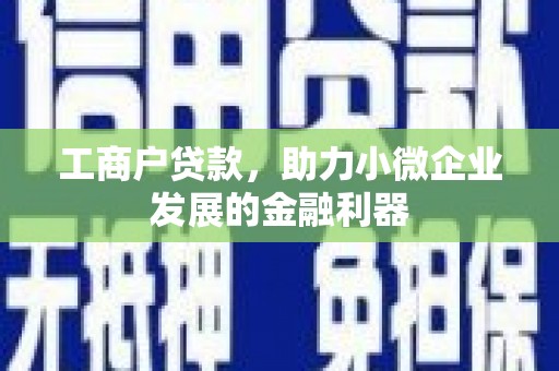 三角工商户贷款，助力小微企业发展的金融利器