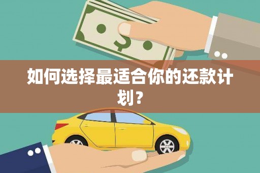 三角如何选择最适合你的还款计划？