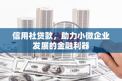 三角信用社贷款，助力小微企业发展的金融利器