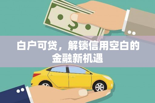 三角白户可贷，解锁信用空白的金融新机遇