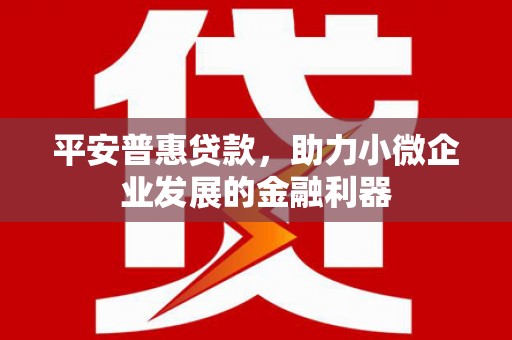 三角平安普惠贷款，助力小微企业发展的金融利器