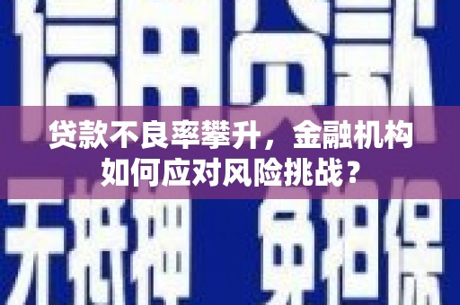 三角贷款不良率攀升，金融机构如何应对风险挑战？