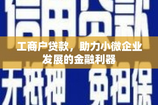 三角工商户贷款，助力小微企业发展的金融利器
