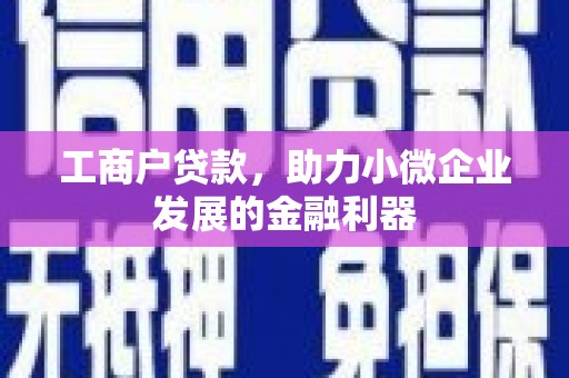 三角工商户贷款，助力小微企业发展的金融利器