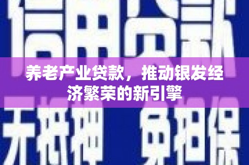 三角养老产业贷款，推动银发经济繁荣的新引擎